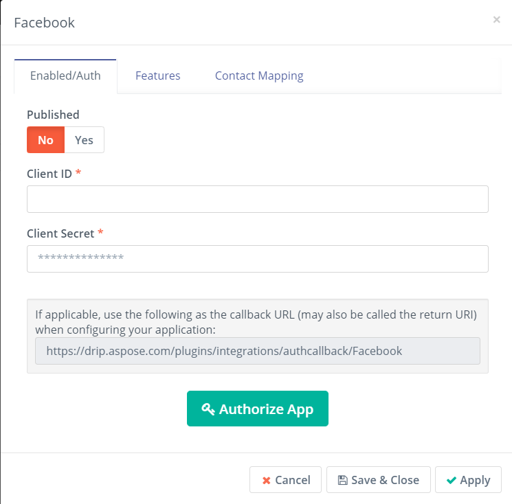 Mautic - Integración de Facebook - Configurar el complemento FB en Mautic