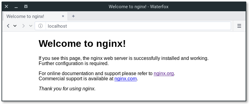 Página predeterminada del servidor web nginx