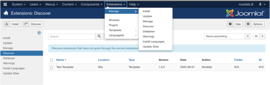 Image de configuration d'installation de Joomla