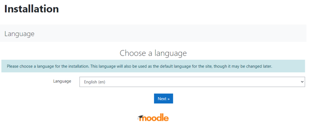 Moodle - Choose a language