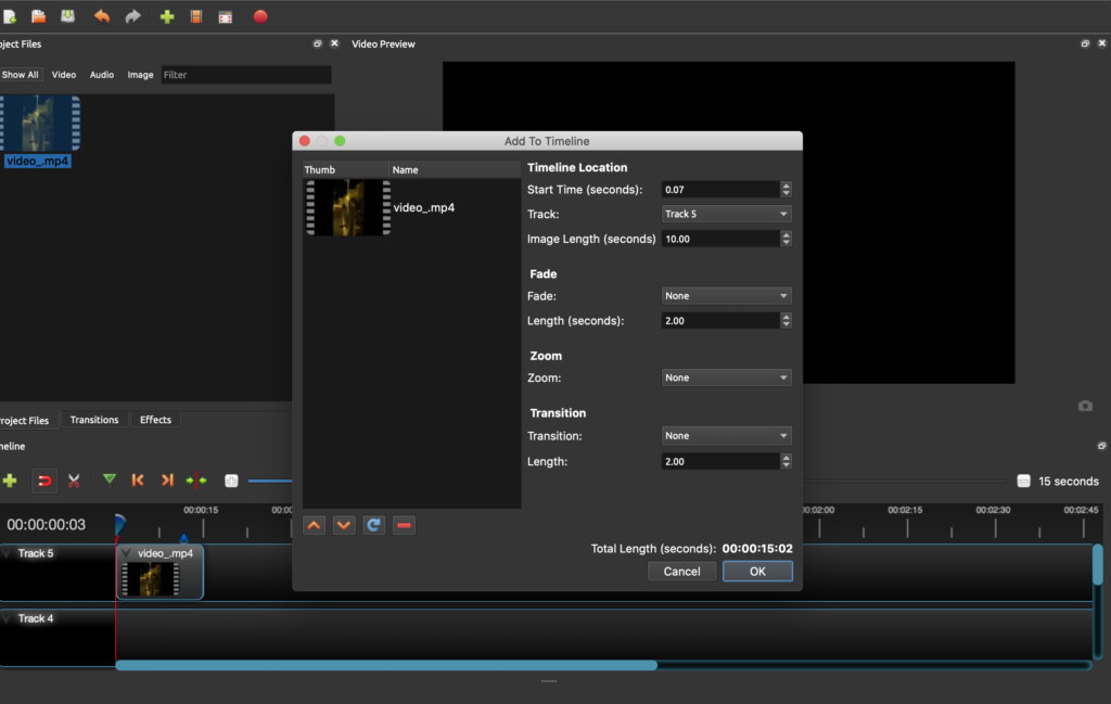 Editor video OpenShot