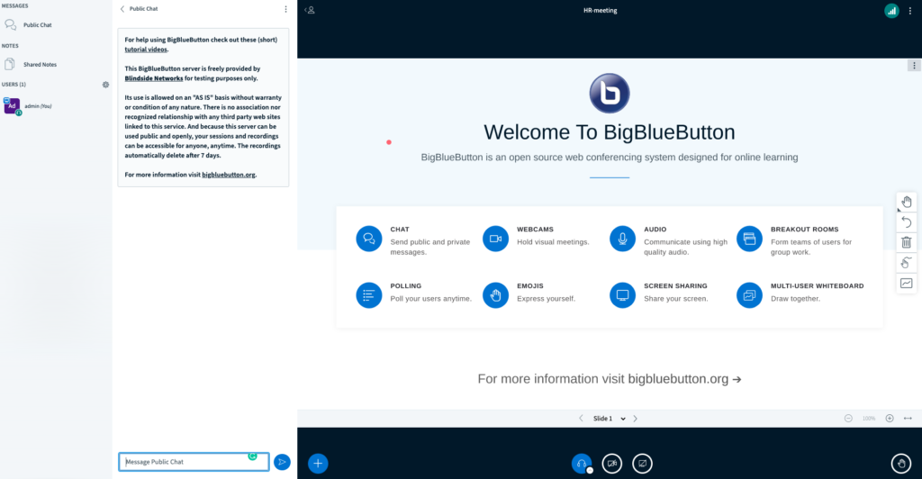 BigBlueButton 플러그인 UI