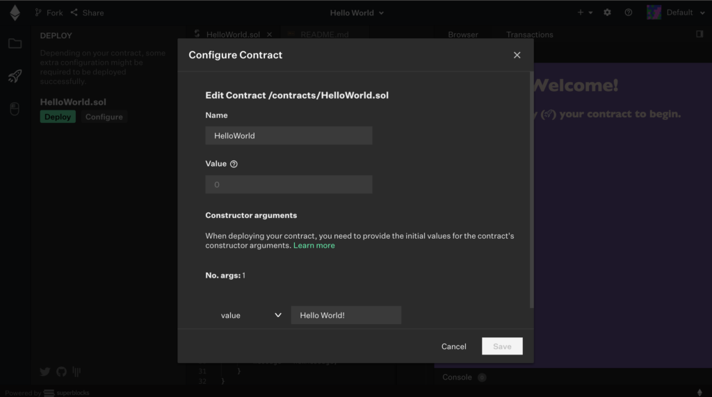 Ethereum Smart kontrakt