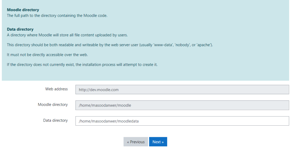 Moodle - ตั้งเส้นทาง Data Directory