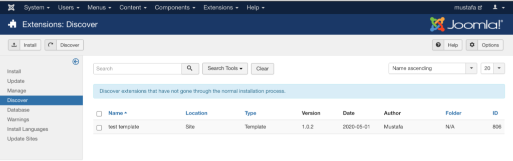 รายการเทมเพลต Joomla