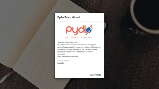 Trình hướng dẫn thiết lập Pydio